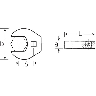 Produktbild von STAHLWILLE® - CROW-FOOT-Schlüssel heavy-duty SW.1 1/4" Innen-4kant 3/8" L.62mm