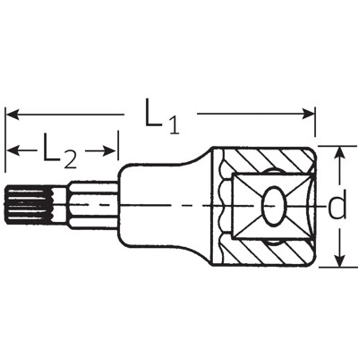 Produktbild von STAHLWILLE® - 1/2" (12,5mm) Schraubendrehereinsatz Größe M14 L.60mm