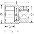 Produktbild von STAHLWILLE® - 3/4" (20mm) Steckschlüsseleinsatz SW.34mm L.60mm