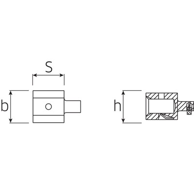 Produktbild von STAHLWILLE® - Einsteckadapter Wkz.Aufn.9x12mm Außen-4kant 14x18mm