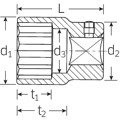 Produktbild von STAHLWILLE® - 1" (25mm) Steckschlüsseleinsatz SW.41mm L.70mm