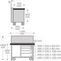 Produktbild von STAHLWILLE® - Mobile Werkbank L.1200mm x B.760mm x H.1400mm