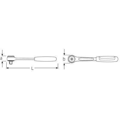 Produktbild von STAHLWILLE® - 1/4" (6,3mm) Feinzahnknarre RSW.4.5° L.117mm 11111020