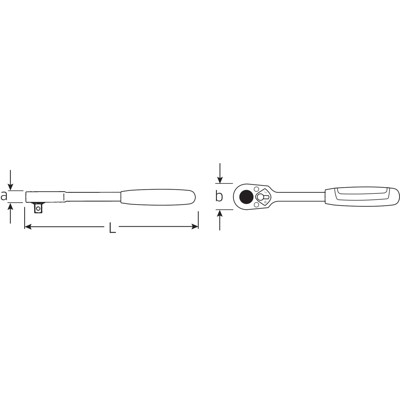 Produktbild von STAHLWILLE® - 1/2" (12,5mm) Knarre RSW.10° L.265,5mm