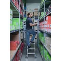 Produktbild von MUNK - Stufen-Regalleiter fahrbar für Doppelregal 12 Stufen