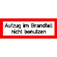 Produktbild von SafetyMarking® - Brandschutzschild "Aufzug im Brandfall nicht.." Folie selbstkl