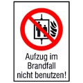 Produktbild von SafetyMarking® - Verbotszeichen P020 "Aufzug im Brandfall nicht benutzen" Folie