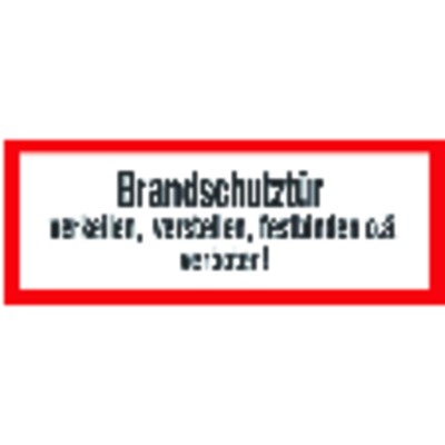 Produktbild von SafetyMarking® - Hinweisschild "Brandschutztür verkeilen…" Folie 297x105mm