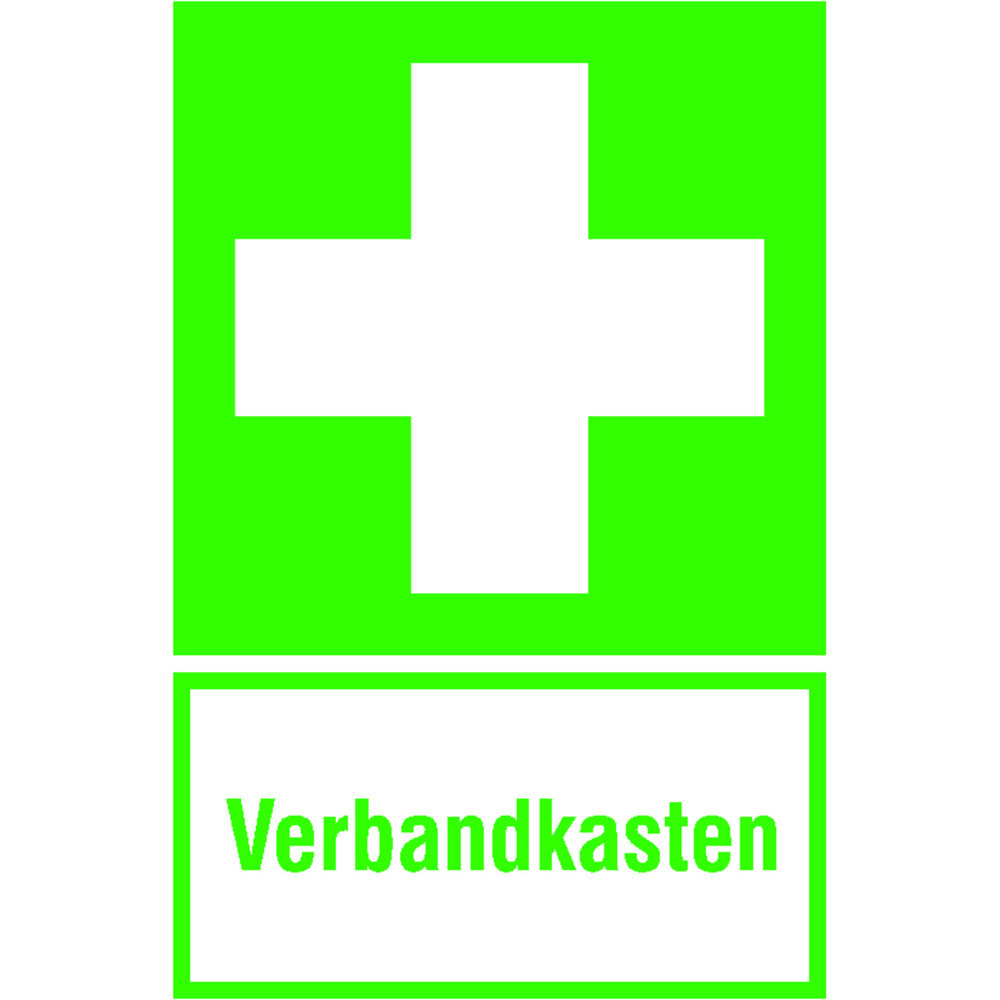 SafetyMarking® Rettungszeichen E003 "Erste Hilfe" Zusatzschild "Verbandskasten" Produktbild img1 L