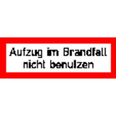 Produktbild von SafetyMarking® - Brandschutzschild "Aufzug im Brandfall nicht.." Folie nachleuc