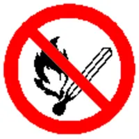 Produktbild von SafetyMarking® - Verbotszeichen P003 "Keine offene Flamme…" Alu geprägt ø100mm