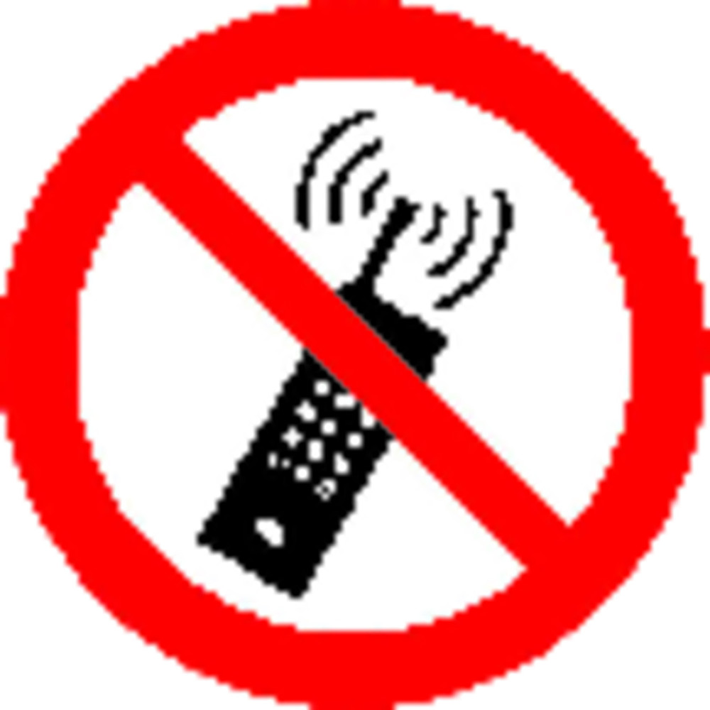 SafetyMarking® Verbotszeichen P013 "Eingeschaltete Mobiltelefone verboten" Folie ø100mm Produktbild img1 L