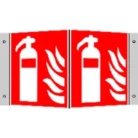 Produktbild von SafetyMarking® - Brandschutzzeichen F001 "Feuerlöscher" Winkelform, Alu nachleu