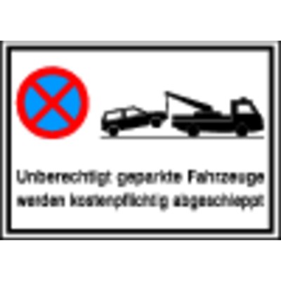 Produktbild von SafetyMarking® - Parkverbotschild Alu 600 x 400mm, "Unberechtigt … abgeschleppt