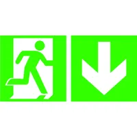 Produktbild von SafetyMarking® - Rettungszeichen E002 "Rettungsweg" Zusatzzeichen E005 rechts F