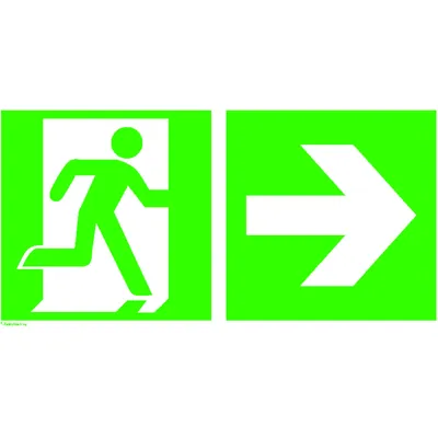 Produktbild von SafetyMarking® - Rettungszeichen E002 "Rettungsweg" Zusatzzeichen E005 rechts A