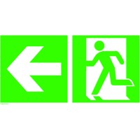 Produktbild von SafetyMarking® - Rettungszeichen E001 "Rettungsweg" Zusatzzeichen E006 links Fo