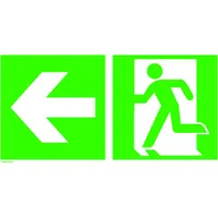 Produktbild von SafetyMarking® - Rettungszeichen E001 "Rettungsweg" Zusatzzeichen E006 links Fo