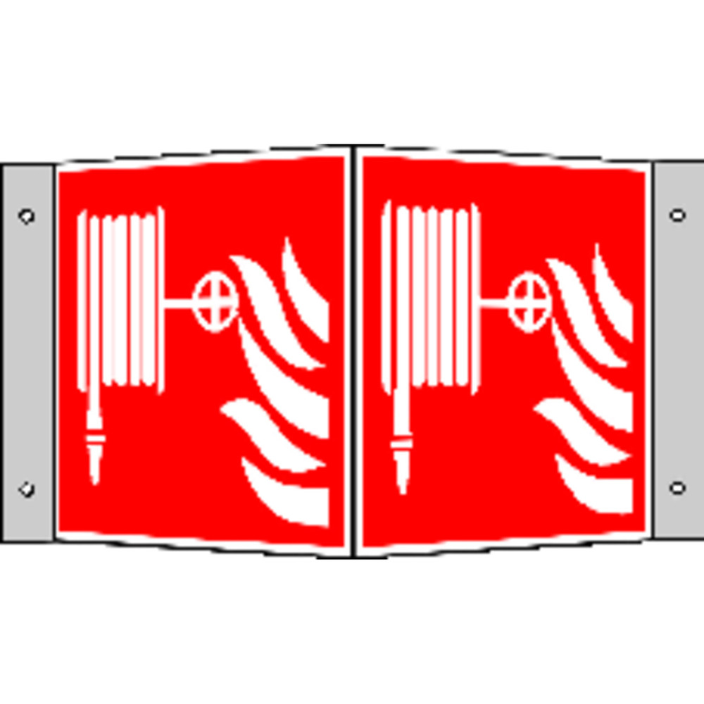 SafetyMarking® Brandschutzzeichen F002 "Löschschlauch" Winkelform, Alu 200x200mm Produktbild img1 L