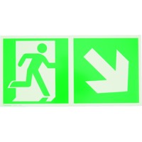 Produktbild von SafetyMarking® - Rettungszeichen E002 "Rettungsweg" Zusatzzeichen E006 unten Al