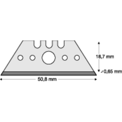 Produktbild von LUTZ BLADES® - Trapezklinge 50,8 x 18,7 x 0,65mm, 10 Stück