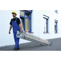 MUNK Günzburger Steigtechnik Aluminium-Stehleiter 4-teilig mit ´roll-bar´-Traverse Produktbild