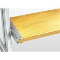 MUNK Günzburger Steigtechnik Podestleiter einseitig begehbar, Rollen-Griff, Aluminium/Holz Produktbild