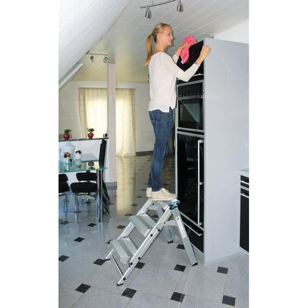 MUNK Günzburger Steigtechnik Klapptreppe ALU einseitig begehbar, Stufen 3,Standhöhe 640mm, B Stu. 360mm Produktbild img1 L