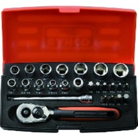 Produktbild von BAHCO® - Steckschlüssel-Garnitur 1/4" Umschaltknarre 25-teilig 6-kant