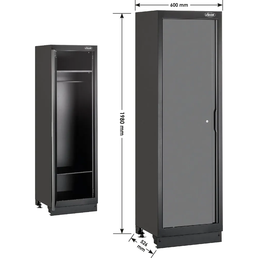 VIGOR Flügeltürschrank, hoch V6000-03, Gesamtlänge 600mm Produktbild img5 L
