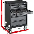 VIGOR Werkstattwagen mit Satz „Black Edition II“ V2712N Gesamtlänge 677mm, 228-teilig Produktbild img10 S