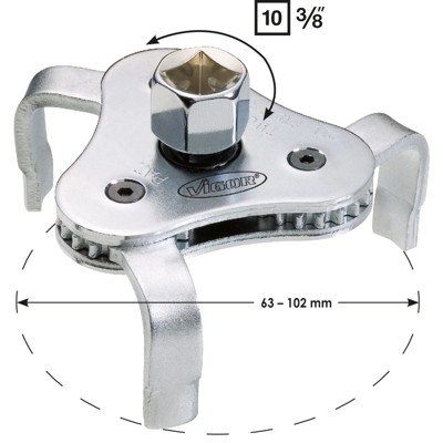 Produktbild von VIGOR® - Ölfilterkralle V1281, Vierkant hohl 10mm (3/8")