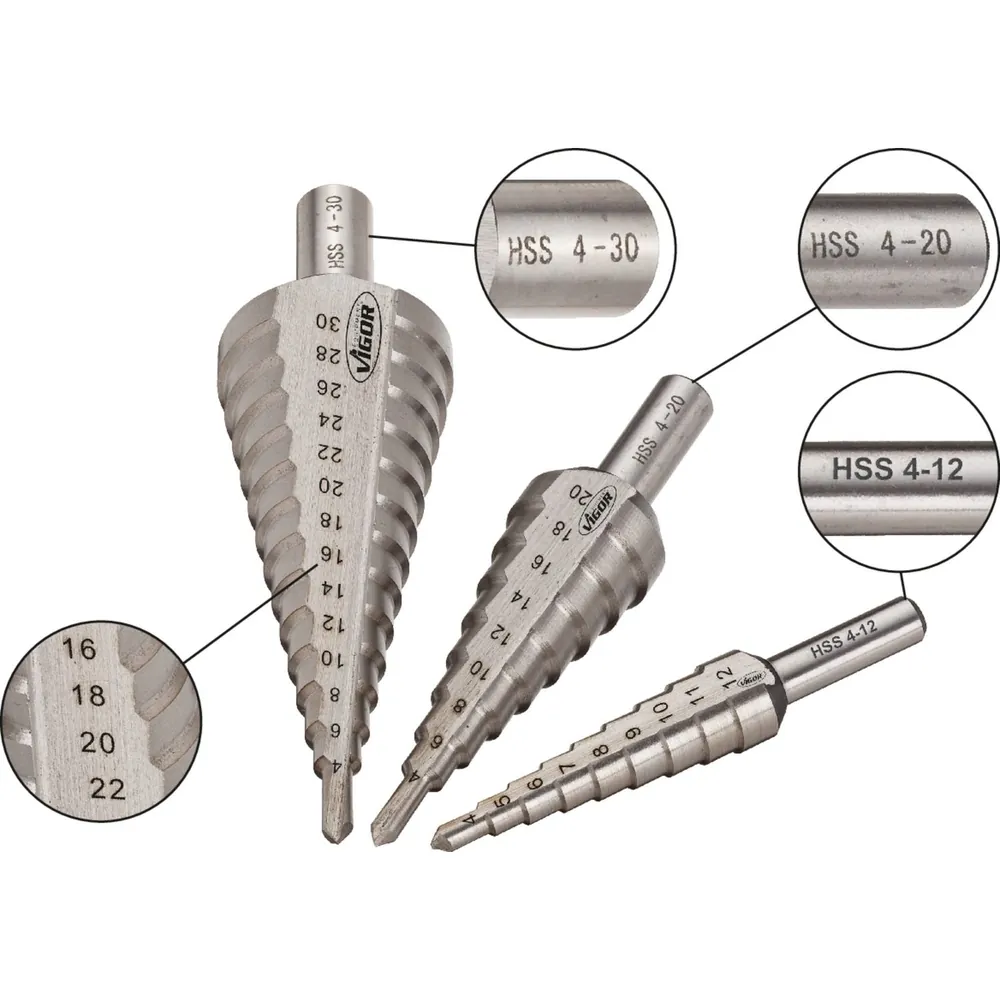 VIGOR HSS Stufenbohrer-Satz V1707, 3-teilig Produktbild img2 L