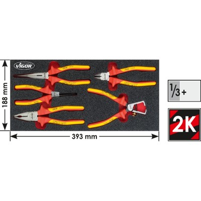 Produktbild von VIGOR® - VDE-Zangen-Satz V5015, 5-teilig
