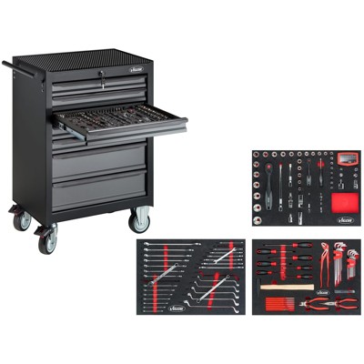 Produktbild von VIGOR® - Werkstattwagen und Satz „Black Edition“ V2379N Gesamtlänge 677mm, 164-