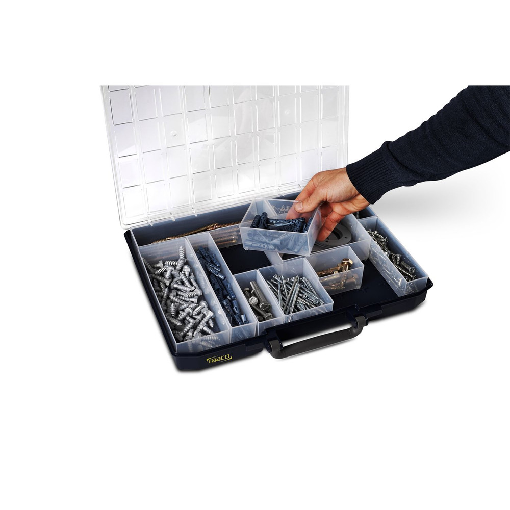 raaco robuster Sortimentskoffer mit 8 herausnehmbaren Facheinsätzen Produktbild img5 L