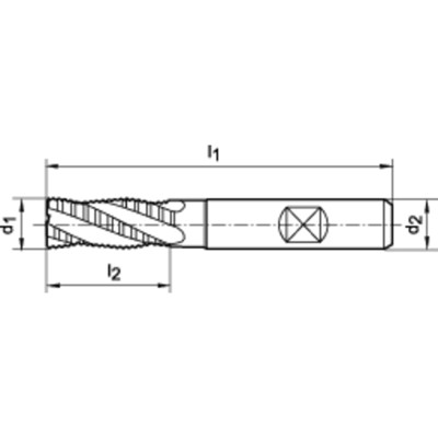 Produktbild von GÜHRING® - Schruppfräser kurz DIN 844 HSSE-PM FIRE Typ NRf 12mm