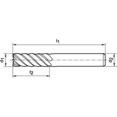 Produktbild von GÜHRING® - Schaftfräser SL DIN 6527 VHM FIRE Typ NH Z6 8mm