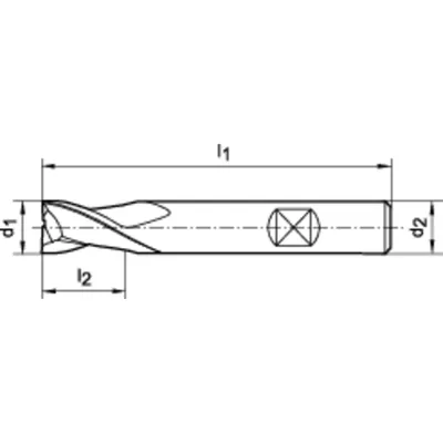 Produktbild von GÜHRING® - Schaftfräser kurz DIN 6527 VHM TiAlN Z2 Schaft HB ø16mm