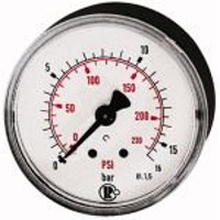 Produktbild von RIEGLER® - Standardmanometer, Kunststoff, G 1/8" hinten, 0-16,0 bar/230 psi, Ø4