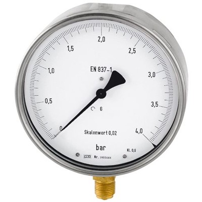 Produktbild von RIEGLER® - Feinmessmanometer, G 1/2" radial unten, 0-16,0 bar, Ø 160