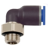 Produktbild von RIEGLER® - Steck-L-Einschraubverschraubung drehbar KS/MS Blaue Serie G1/8 Schla