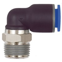 Produktbild von RIEGLER® - Steck-L-Einschraubverschraubung drehbar KS/MS Blaue Serie R1/4 Schla