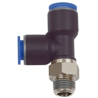Produktbild von RIEGLER® - Steck-T-Einschraubverschraub L-Form drehbar KS/MS Blaue Serie R1/8 S