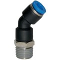 Produktbild von RIEGLER® - Steckverschraubung 45° »Blaue Serie«, drehbar, R 1/2" A, Ø 8mm