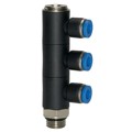 Produktbild von RIEGLER® - L-Mehrfachverteiler »Blaue Serie«, 3-fach drehbar, G 3/8" A Ø10mm