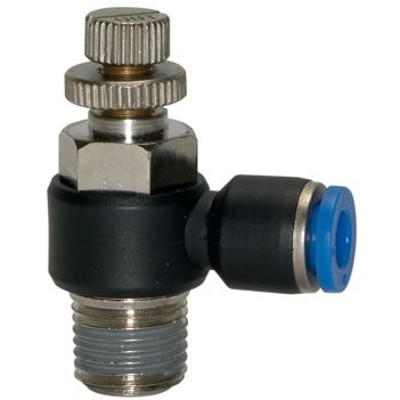 Produktbild von RIEGLER® - Drosselrückschlagventil »Blaue Serie«, Abluftdrossel, R 3/8" A Ø12mm