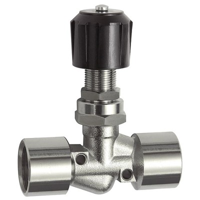 Produktbild von RIEGLER® - Nadelventil, Messing vernickelt, für Schalttafeleinbau, I/I, Rp 1/8"