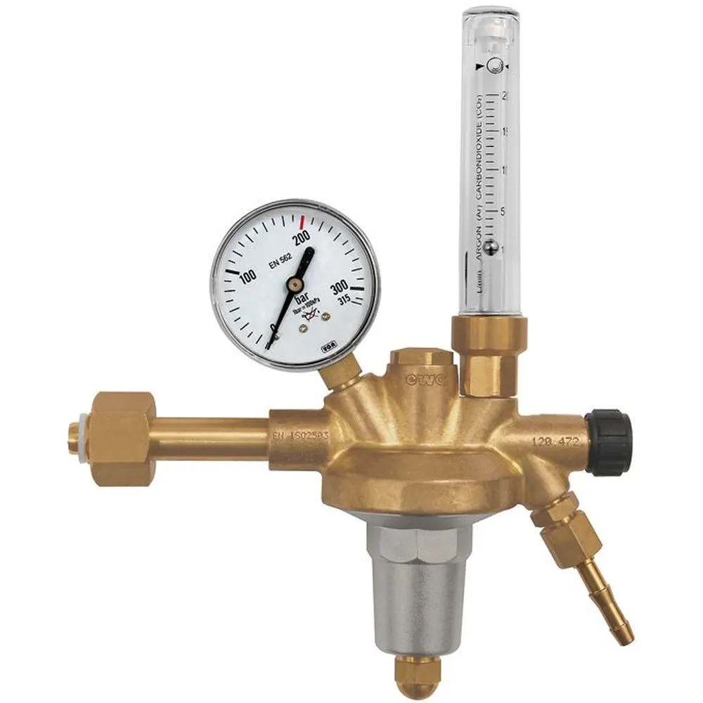 RIEGLER Flaschendruckregler, 200 bar, Argon, Mengenmesser 0-20 l/min Produktbild img2 L