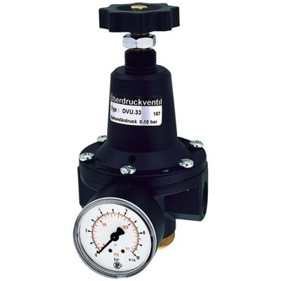 Produktbild von RIEGLER® - Druckbegrenzungsventil, inkl. Manometer, G 1/2", 0,1 - 3,0 bar